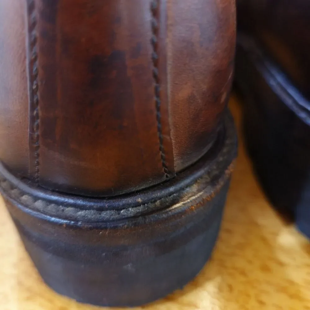 Vintage Cole Haan Country Boots 8.5 M Brown Leather Vibram Lug Sole Hiking